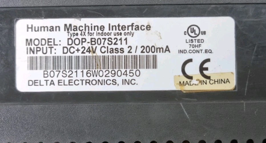 DELTA DOP-B07S211 24VDC HUMAN MACHINE INTERFACE For Parts Test as Photo